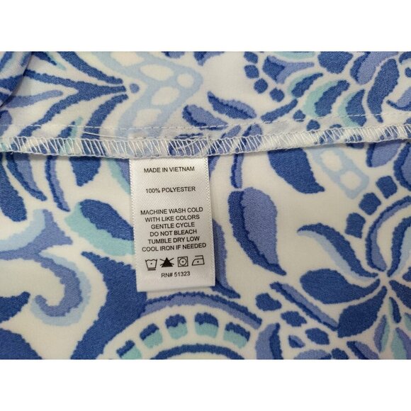 Sleeveless Floral Blue & White Blouse By CeCe, for women, Size S, NWT - Picture 4 of 8